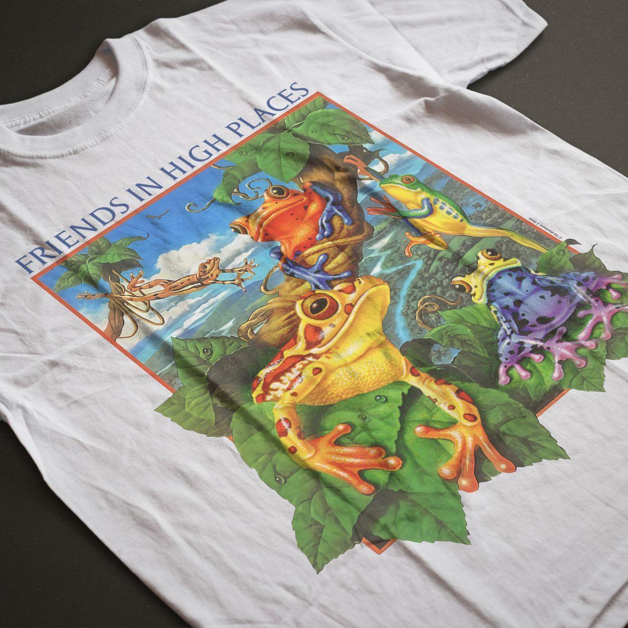 Style 1990s Tree Frog Theme Graphic Human I Tees T Shirt